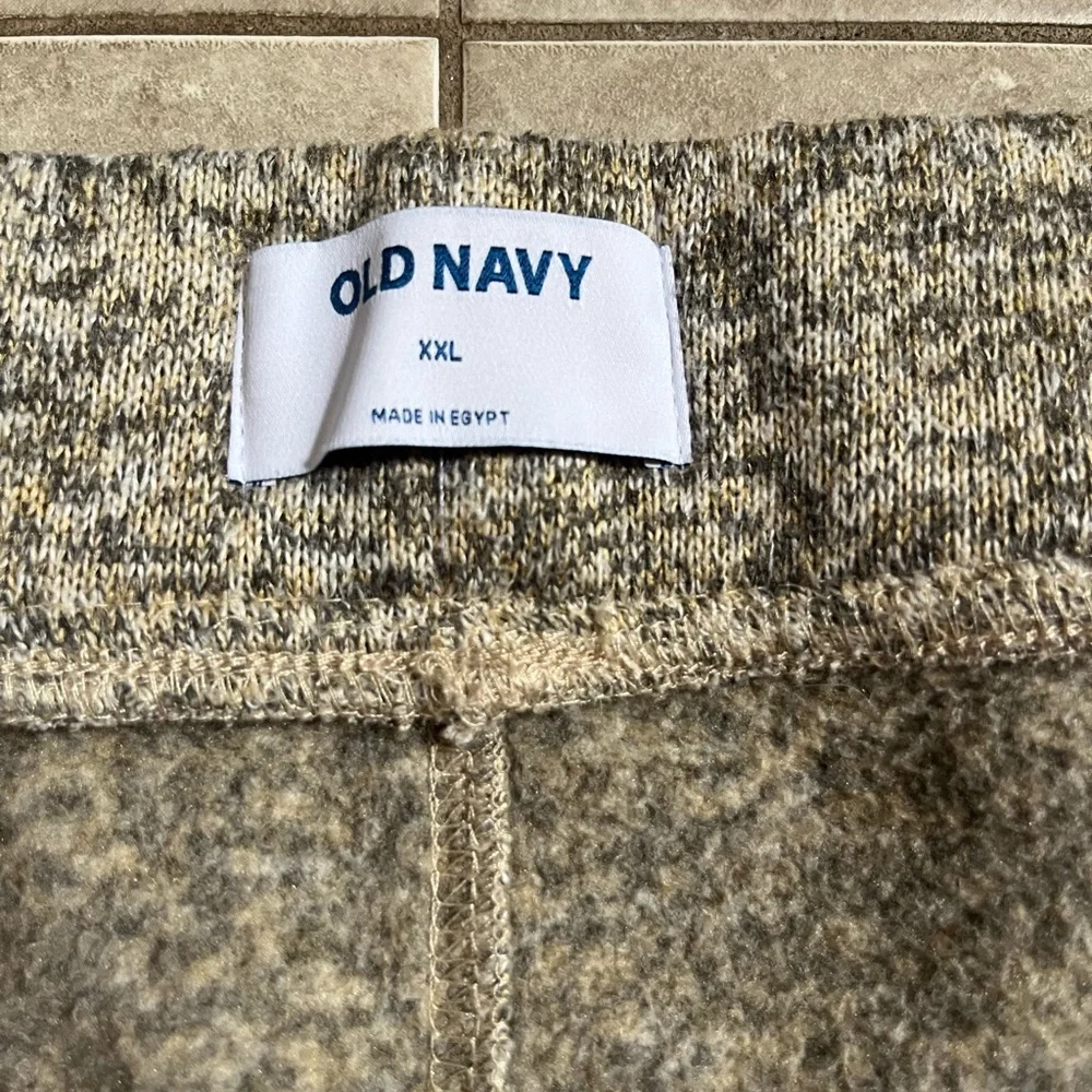 Old Navy XXL cream black knit Sweatpants Lounge Pants Draw string waist